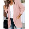 MEROKEETY Womens Long Sleeve Open Front Cardigans Chunky Knit Draped Sweaters Outwear(Pink)