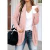 MEROKEETY Womens Long Sleeve Open Front Cardigans Chunky Knit Draped Sweaters Outwear(Pink)