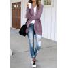 MEROKEETY Womens Long Sleeve Open Front Cardigans Chunky Knit Draped Sweaters Outwear(Purple)