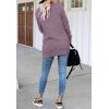 MEROKEETY Womens Long Sleeve Open Front Cardigans Chunky Knit Draped Sweaters Outwear(Purple)
