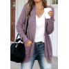 MEROKEETY Womens Long Sleeve Open Front Cardigans Chunky Knit Draped Sweaters Outwear(Purple)