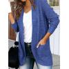 MEROKEETY Womens Long Sleeve Open Front Cardigans Chunky Knit Draped Sweaters Outwear(Royal Blue)
