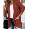 MEROKEETY Womens Long Sleeve Open Front Cardigans Chunky Knit Draped Sweaters Outwear(Rust)