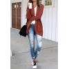 MEROKEETY Womens Long Sleeve Open Front Cardigans Chunky Knit Draped Sweaters Outwear(Rust)