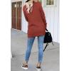 MEROKEETY Womens Long Sleeve Open Front Cardigans Chunky Knit Draped Sweaters Outwear(Rust)