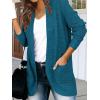 MEROKEETY Womens Long Sleeve Open Front Cardigans Chunky Knit Draped Sweaters Outwear(Teal)