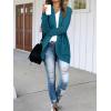 MEROKEETY Womens Long Sleeve Open Front Cardigans Chunky Knit Draped Sweaters Outwear(Teal)