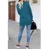 MEROKEETY Womens Long Sleeve Open Front Cardigans Chunky Knit Draped Sweaters Outwear(Teal)