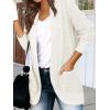 MEROKEETY Womens Long Sleeve Open Front Cardigans Chunky Knit Draped Sweaters Outwear(White)