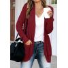 MEROKEETY Womens Long Sleeve Open Front Cardigans Chunky Knit Draped Sweaters Outwear(Wine)