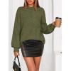 MEROKEETY Women’s Long Sleeve Oversized Knit Sweaters 2025 Fall Trendy Casual Chunky Crewneck Pullover Jumpers Tops(Armygreen)