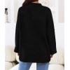 MEROKEETY Women’s Long Sleeve Oversized Knit Sweaters 2025 Fall Trendy Casual Chunky Crewneck Pullover Jumpers Tops(Black)
