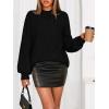 MEROKEETY Women’s Long Sleeve Oversized Knit Sweaters 2025 Fall Trendy Casual Chunky Crewneck Pullover Jumpers Tops(Black)
