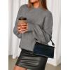 MEROKEETY Women’s Long Sleeve Oversized Knit Sweaters 2025 Fall Trendy Casual Chunky Crewneck Pullover Jumpers Tops(Grey)
