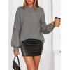 MEROKEETY Women’s Long Sleeve Oversized Knit Sweaters 2025 Fall Trendy Casual Chunky Crewneck Pullover Jumpers Tops(Grey)