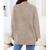 MEROKEETY Women’s Long Sleeve Oversized Knit Sweaters 2025 Fall Trendy Casual Chunky Crewneck Pullover Jumpers Tops(Khaki)