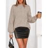 MEROKEETY Women’s Long Sleeve Oversized Knit Sweaters 2025 Fall Trendy Casual Chunky Crewneck Pullover Jumpers Tops(Khaki)