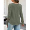 MEROKEETY Womens Long Sleeve Tops 2025 Trendy Fall Winter V Neck Ribbed Sweaters Casual Shirts Blouses(Dustygreen)