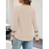 MEROKEETY Womens Long Sleeve Tops 2025 Trendy Fall Winter V Neck Ribbed Sweaters Casual Shirts Blouses(Lightapricot)