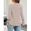 MEROKEETY Womens Long Sleeve Tops 2025 Trendy Fall Winter V Neck Ribbed Sweaters Casual Shirts Blouses(Lightmocha)
