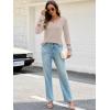 MEROKEETY Womens Long Sleeve Tops 2025 Trendy Fall Winter V Neck Ribbed Sweaters Casual Shirts Blouses(Lightmocha)