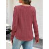 MEROKEETY Womens Long Sleeve Tops 2025 Trendy Fall Winter V Neck Ribbed Sweaters Casual Shirts Blouses(Red)