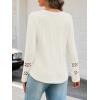 MEROKEETY Womens Long Sleeve Tops 2025 Trendy Fall Winter V Neck Ribbed Sweaters Casual Shirts Blouses(White)