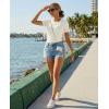 MEROKEETY Women’s Short Sleeve Crewneck Bodysuits Summer Ribbed Knit Tops Slim Fit Body Suit(White)