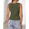 MEROKEETY Women’s Sleeveless Sweater Vest 2026 Spring Summer Knit Tank Top Casual V Neck Button Waistcoat Cardigan(Army Green)