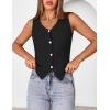 MEROKEETY Women’s Sleeveless Sweater Vest 2026 Spring Summer Knit Tank Top Casual V Neck Button Waistcoat Cardigan(Black)