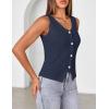MEROKEETY Women’s Sleeveless Sweater Vest 2026 Spring Summer Knit Tank Top Casual V Neck Button Waistcoat Cardigan(Navy)