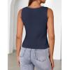 MEROKEETY Women’s Sleeveless Sweater Vest 2026 Spring Summer Knit Tank Top Casual V Neck Button Waistcoat Cardigan(Navy)