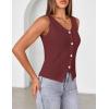 MEROKEETY Women’s Sleeveless Sweater Vest 2026 Spring Summer Knit Tank Top Casual V Neck Button Waistcoat Cardigan(Wine)