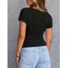 MEROKEETY Women’s Summer Asymmetrical Tops 2026 Short Sleeve Boat Neck Ruched Slim Going Out T-Shirts Trendy Y2K Clothes(Black)