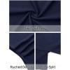 MEROKEETY Women’s Summer Asymmetrical Tops 2026 Short Sleeve Boat Neck Ruched Slim Going Out T-Shirts Trendy Y2K Clothes(Navy)