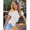 MEROKEETY Women’s Summer Asymmetrical Tops 2026 Short Sleeve Boat Neck Ruched Slim Going Out T-Shirts Trendy Y2K Clothes(White)