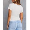 MEROKEETY Women’s Summer Asymmetrical Tops 2026 Short Sleeve Boat Neck Ruched Slim Going Out T-Shirts Trendy Y2K Clothes(White)