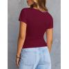 MEROKEETY Women’s Summer Asymmetrical Tops 2026 Short Sleeve Boat Neck Ruched Slim Going Out T-Shirts Trendy Y2K Clothes(Wine)