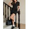 MEROKEETY Women’s Summer Peplum Tunic Blouse 2026 Babydoll Tops Ruffle Short Sleeve V Neck Casual Loose T Shirts(Black)