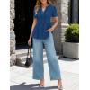 MEROKEETY Women’s Summer Peplum Tunic Blouse 2026 Babydoll Tops Ruffle Short Sleeve V Neck Casual Loose T Shirts(Dark Blue)