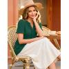 MEROKEETY Women’s Summer Peplum Tunic Blouse 2026 Babydoll Tops Ruffle Short Sleeve V Neck Casual Loose T Shirts(Dark Green)