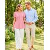 MEROKEETY Women’s Summer Peplum Tunic Blouse 2026 Babydoll Tops Ruffle Short Sleeve V Neck Casual Loose T Shirts(Pink)