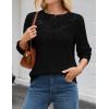 MEROKEETY Women’s Sweaters Fall 2025 Button Down Lace Casual Business Long Sleeve Crewneck Trendy Winter Pullover Sweater Top(Black)