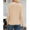 MEROKEETY Women’s Sweaters Fall 2025 Button Down Lace Casual Business Long Sleeve Crewneck Trendy Winter Pullover Sweater Top(Lightkhaki)