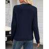 MEROKEETY Women’s Sweaters Fall 2025 Button Down Lace Casual Business Long Sleeve Crewneck Trendy Winter Pullover Sweater Top(Navy)