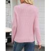 MEROKEETY Women’s Sweaters Fall 2025 Button Down Lace Casual Business Long Sleeve Crewneck Trendy Winter Pullover Sweater Top(Pink)