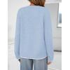 MEROKEETY Women’s Tie Front Bow Cardigan Sweaters 2025 Long Sleeve Chunky Knit Cute Trendy Fall Winter Coats(Blue)