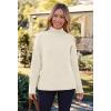 MEROKEETY Women’s Turtleneck Long Sleeve Sweater 2025 Fall Cozy Knit Loose Casual Trendy Pullover Tops Winter Clothes(Apricot)