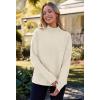 MEROKEETY Women’s Turtleneck Long Sleeve Sweater 2025 Fall Cozy Knit Loose Casual Trendy Pullover Tops Winter Clothes(Apricot)