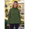 MEROKEETY Women’s Turtleneck Long Sleeve Sweater 2025 Fall Cozy Knit Loose Casual Trendy Pullover Tops Winter Clothes(Armygreen)
